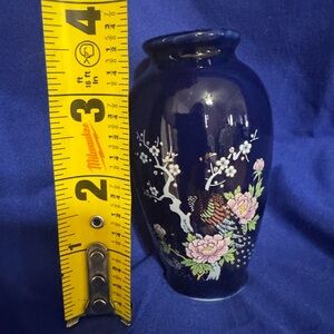 Elegant Navy Floral Vase